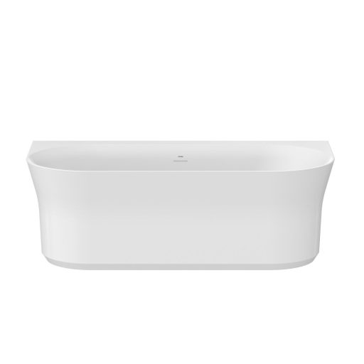 Ypsilon Wall 178x86 akrilkád, fehér, szabadonálló, fehér/fekete/króm lefolyó