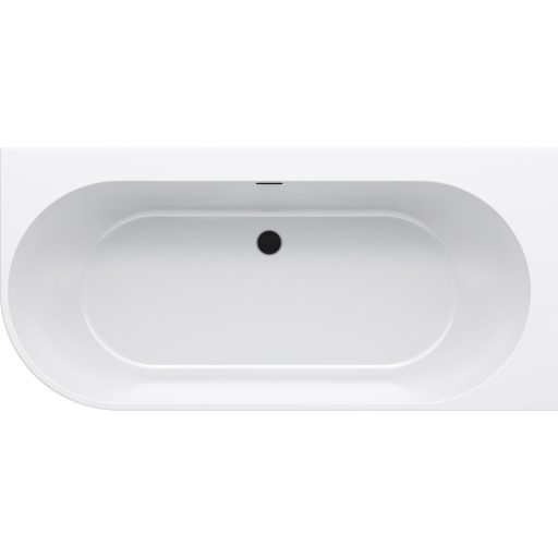 Ravak Freedom Corner 170x80 akrilkád, jobb, fehér, fekete túlfolyóval