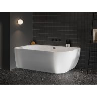   Ravak Freedom Corner 170x80 akrilkád, bal, fehér, fekete túlfolyóval