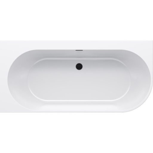 Ravak Freedom Corner 170x80 akrilkád, bal, fehér, fekete túlfolyóval