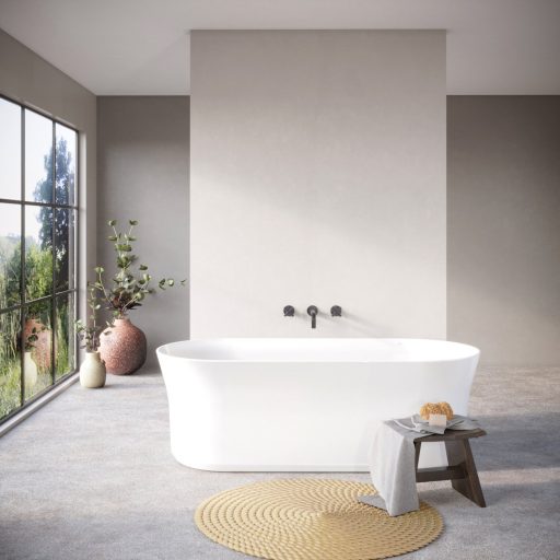 Ypsilon 180x80 akrilkád, fehér szabadonálló, túlfolyó és lefolyó: fehér