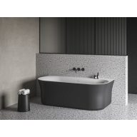   Ypsilon Wall 178x86, akrilkád, fekete/fehér, szabadonálló, fekete/fehér/króm lefolyó