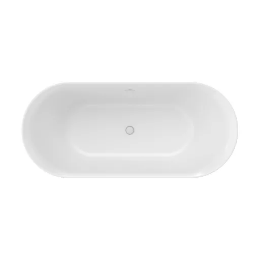 Ypsilon 180x80, akrilkád, Smoke Grey/fehér, szabadonálló, fehér/fekete/króm lefolyó