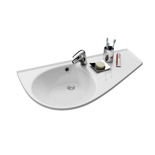 Avocado Comfort mosdó jobb fehér, furattal