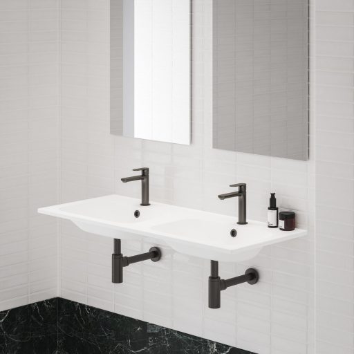 Chrome Slim 120 duplamosdó fehér, furattal