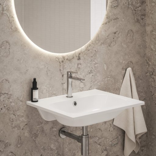 Chrome Slim 60 mosdó fehér, furattal