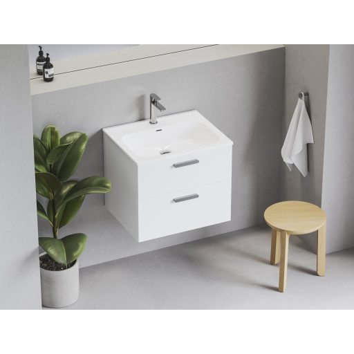 Chrome Slim 70 kerámiamosdó, fehér, furattal