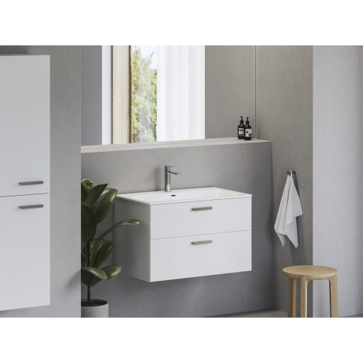 Chrome Slim 80 kerámiamosdó, fehér, furattal