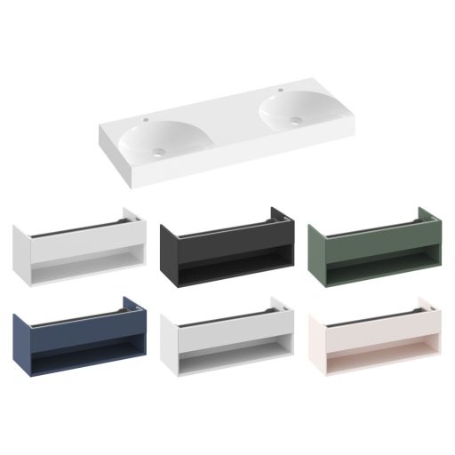 Lite 120 duplamosdó fehér, túlfolyó nélkül, csaptelep furattal