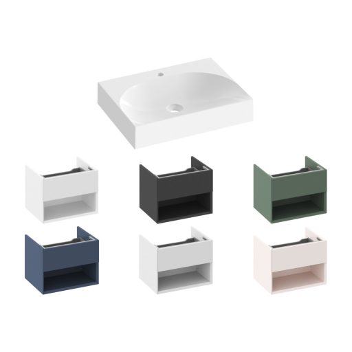 Lite 60 mosdó fehér, túlfolyó nélkül, csaptelep furattal