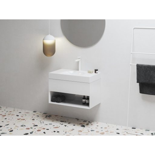 Lite 80/45 S mosdó fehér, túlfolyó nélkül, csaptelep furattal