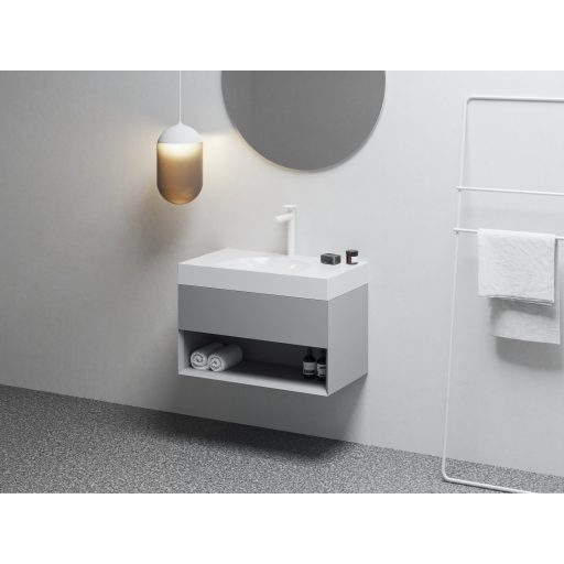 Lite 80/45 S mosdó fehér, túlfolyó nélkül, csaptelep furattal