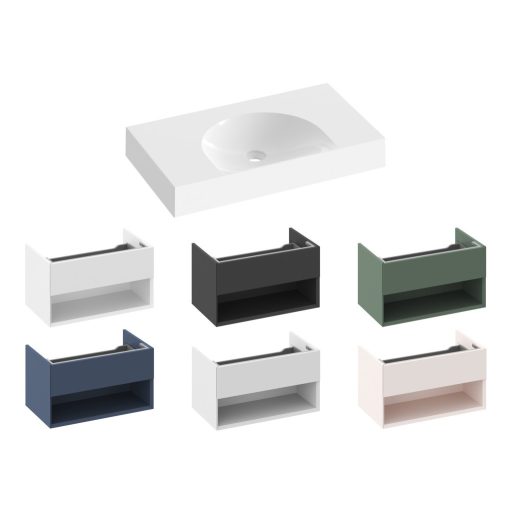 Lite 80/45 S mosdó fehér, túlfolyó és csaptelep furat nélkül