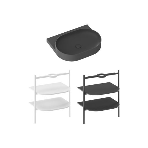 Yard 60 kerámiamosdó antracit, túlfolyó furat nélkül