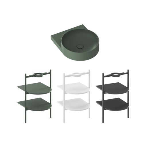 Yard 40 kerámiamosdó Grey Green, túlfolyó furat nélkül