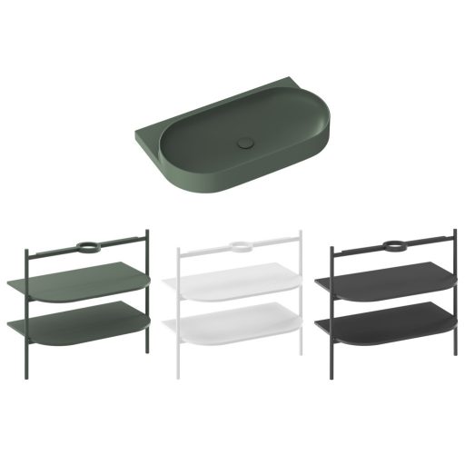 Yard 80 kerámiamosdó Grey Green, túlfolyó furat nélkül