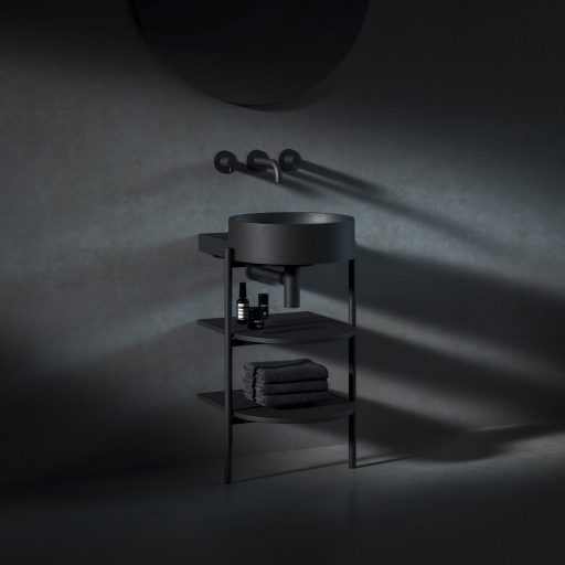 Yard 40 kerámiamosdó matt fekete, túlfolyó furat nélkül