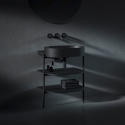 Yard 60 kerámiamosdó matt fekete, túlfolyó furat nélkül