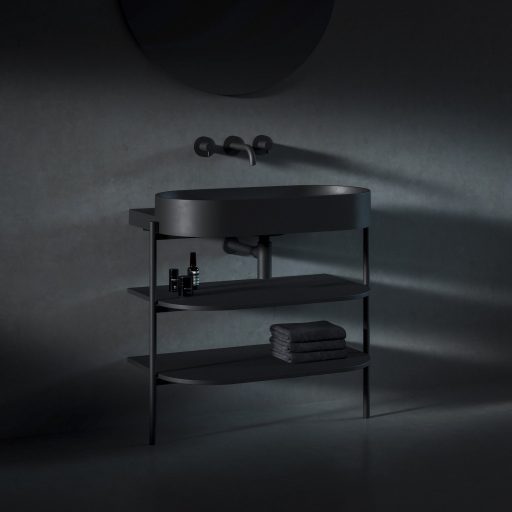 Yard 80 kerámiamosdó matt fekete, túlfolyó furat nélkül