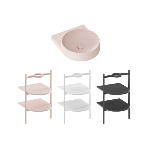 Yard 40 kerámiamosdó Alabaster Pink, túlfolyó furat nélkül