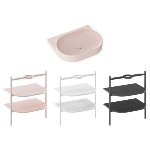 Yard 60 kerámiamosdó Alabaster Pink, túlfolyó furat nélkül