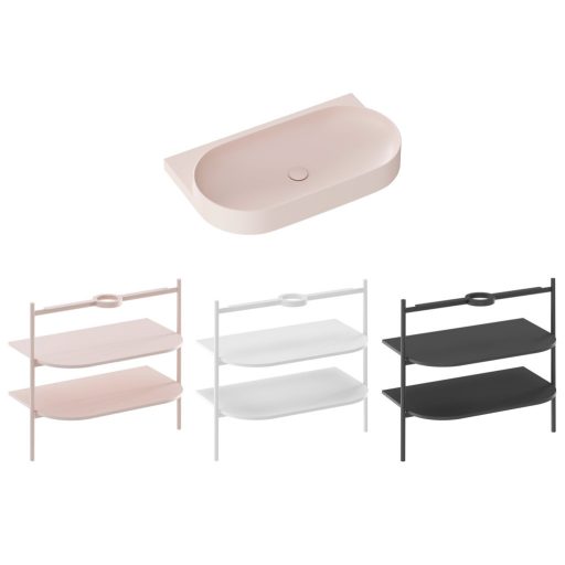 Yard 80 kerámiamosdó Alabaster Pink, túlfolyó furat nélkül