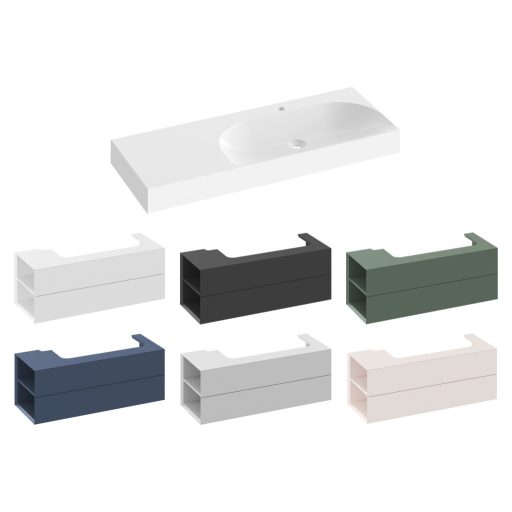 Lite 120/80 mosdó bal fehér, túlfolyó nélkül, csaptelep furattal