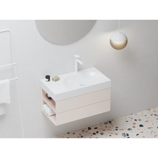 Lite 80/60 mosdó bal fehér, túlfolyó nélkül, csaptelep furattal