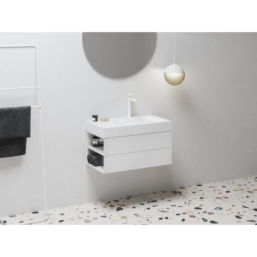 Lite 80/60 mosdó bal fehér, túlfolyó nélkül, csaptelep furattal