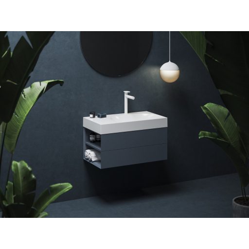 Lite 80/60 mosdó bal fehér, túlfolyó nélkül, csaptelep furattal