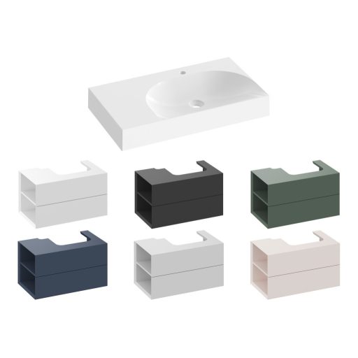 Lite 80/60 mosdó bal fehér, túlfolyó nélkül, csaptelep furattal