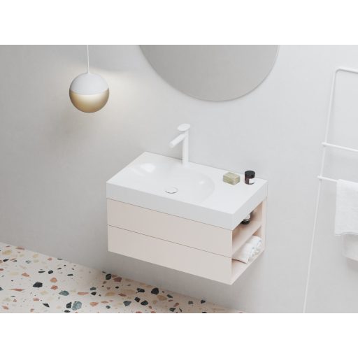 Lite 80/60 mosdó jobb fehér, túlfolyó nélkül, csaptelep furattal