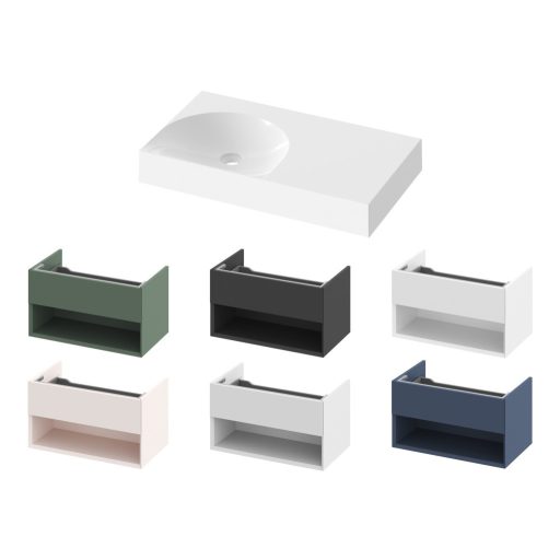 Lite 80/45 mosdó jobb fehér, túlfolyó és csaptelep furat nélkül