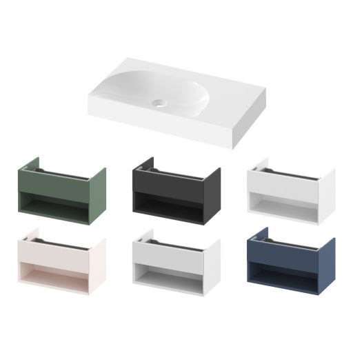 Lite 80/60 mosdó jobb fehér, túlfolyó és csaptelep furat nélkül