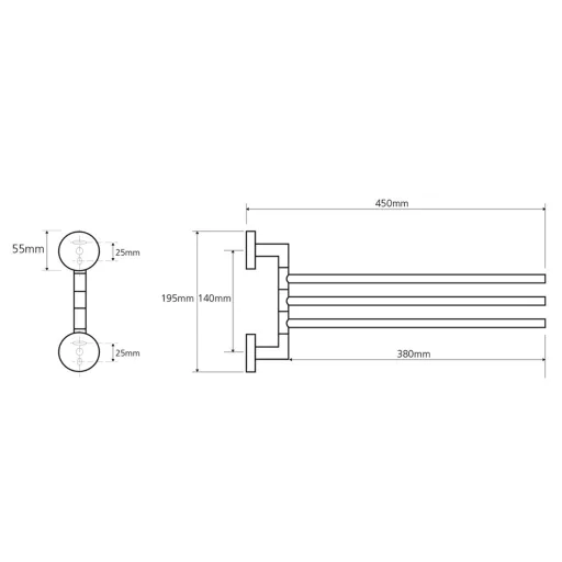 Sapho BEMETA OMEGA Mozgatható törölközőtartó, 55x195x450mm, króm (104204112) (XR407)