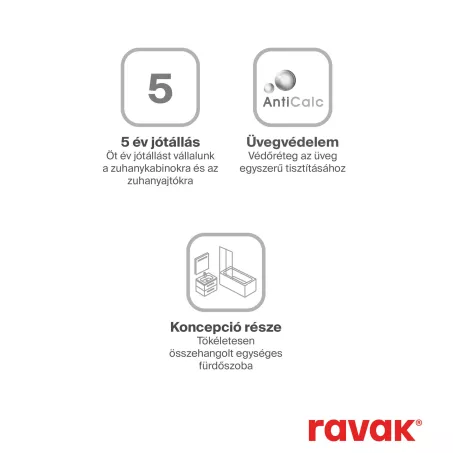 Ravak Fix zuhanyfal BLSPS-80 krómhatású +Transparent