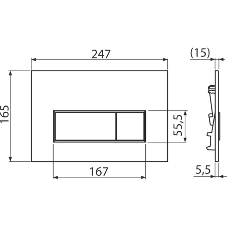 Alcaplast / Alcadrain nyomólap M578 THIN matt fekete (M578)