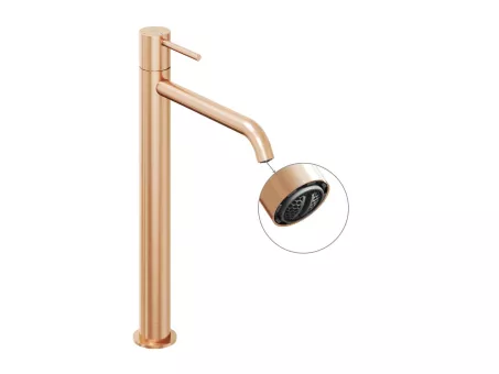 Ravak Álló mosdócsaptelep BeCool 340 mm, leeresztő nélkül - Rose Gold Brushed