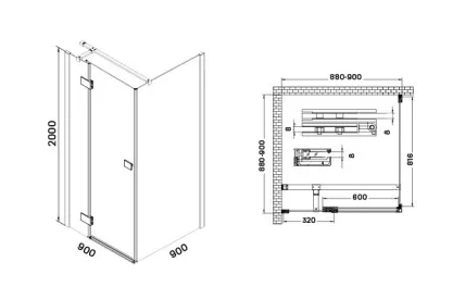 Wellis Clyde 90 zuhanykabin 90x90x200cm